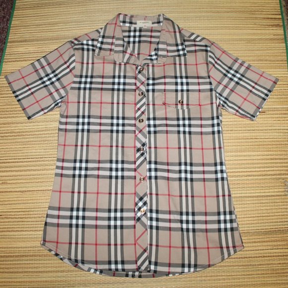 Burberry Tops - Burberry Nova Check Gold Button Down Shirt Top Blouse